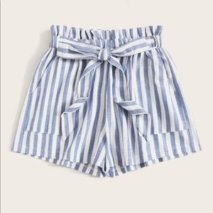 Striped Paper Bag Shorts